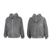 Men's Zip-Up Hoodie Streetwear Pullover Short Jacket With Metal Decor - Casual Oversized Fit For Urban Fashion (Gray)_viptrois.com