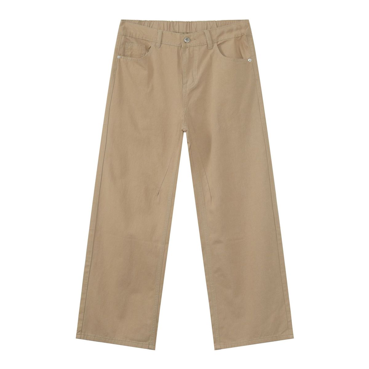 Nirben Jeans Versatile Casual Pants Semi Elastic Waist Merard Loose Straight Leg Trousers for Men And Women_viptrois.com