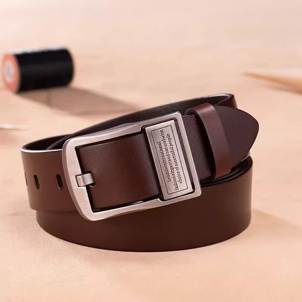 New Leather Cowhide Men's Belt Fashion Metal Alloy Pin Buckle Adult Luxury Brand Jeans Business Casual Waist Male Strap Brand_viptrois.com