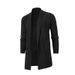 "Men's Mid-Length Knit Cardigan – Lightweight Loose-Fit Layering Jacket (Khaki, Grey, Navy, Burgundy, Black, M-3XL)"_viptrois.com