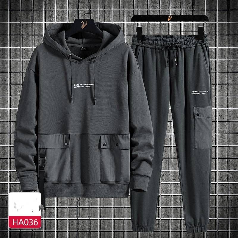Men's Clothing Casual Sports Suit Men's Sweatshirt Hooded Spring And Autumn Winter Trendy Loose Large Size Tops_viptrois.com
