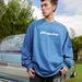 Men's Clothing classic long sleeved T shirt men's spring and autumn pure cotton loose round neck solid color letter logo national tide bottoming shirt_viptrois.com