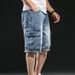 Men's Clothing Hip Hop Multi Pocket Workwear Seven Point Denim Shorts_viptrois.com