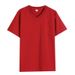 210g Men's Summer Pure Cotton Solid-color Chicken Heart Neck Base Layer, Loose Half-sleeve T-shirt, Japanese Style_viptrois.com