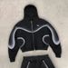Y2k Retro Gradient Hoodie & Pants Set - Streetwear Oversized Zip-Up Hooded Sweatshirt & Pants Outfit_viptrois.com