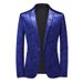 CT Four Seasons Men's Fashion Gold Foil Blazer Youth Korean Style Slim Fit Plus Size Suit_viptrois.com