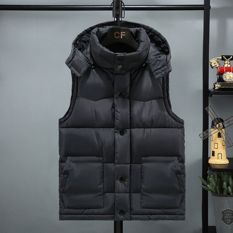 Men's Clothing Cotton Vest, Fashionable Korean Style Casual Outerwear, Loose Fit Warm Sleeveless Jacket For Autumn/Winter, Multiple Colors & Sizes_viptrois.com