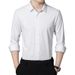 Men’s Clothing New Nylon Spandex Four Sided High Elastic Seamless Shirt For Men Free Ironing White Inch Shirt High End Business Men's Casual Shirt_viptrois.com