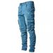 Men's Clothing Hot Selling Denim Jeans Casual Trendy Men's Elastic Multi Bag Leggings Slimming Denim Work Clothes_viptrois.com
