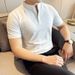 Ciphertext 2025 Douyin Popular New Chinese Stand-up Collar Men's Versatile Casual Henry Collar Short-sleeved Thin T-shirt_viptrois.com