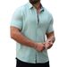 Men's Clothing Wish New Men's Retro Casual Loose Short Sleeved Shirt_viptrois.com