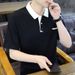 Short Polo Shirt For Men, Summer Collar, Half Sleeved T-shirt, Men's Trendy Brand Top, Youth High-end T-shirt_viptrois.com