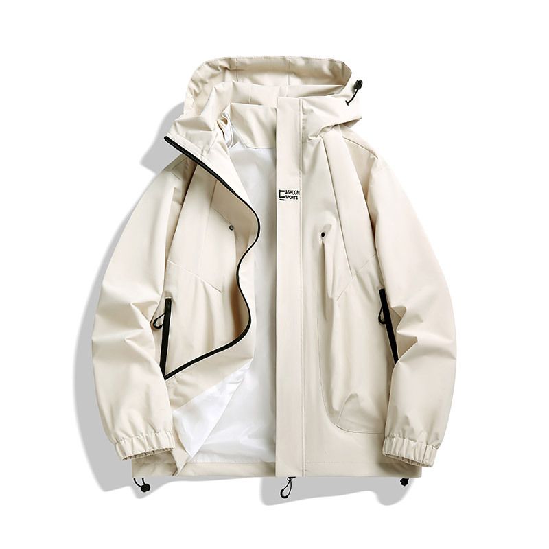 "Unisex Waterproof Windbreaker Jacket – Lightweight Polyester Raincoat With Hood For Outdoor Adventures & Streetwear"_viptrois.com