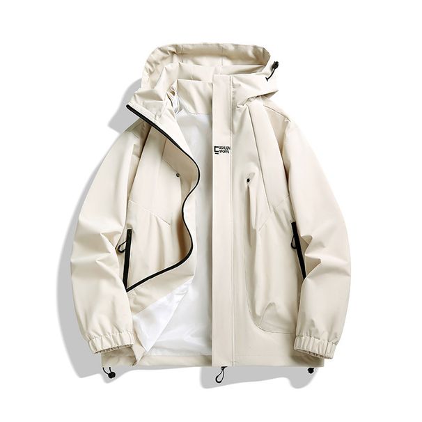 "Unisex Waterproof Windbreaker Jacket – Lightweight Polyester Raincoat With Hood For Outdoor Adventures & Streetwear"_viptrois.com