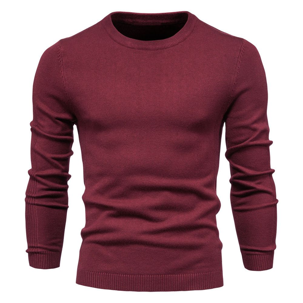 Nordmann 10 Colors Autumn Winter Cross-Border Trade Thickened Round Neck Slim Fit Sweater Men's Knitted Top Casual_viptrois.com