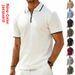 Premium Heavyweight Men's Short Sleeve Polo Shirt | Relaxed Fit With Retro Style & Zipper Detail | Wrinkle-Resistant Fabric For Casual Comfort_viptrois.com