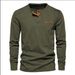 Cross-border New Fashion Long Sleeve Top, Button Corduroy Slim Fit Men's Henley Shirt_viptrois.com