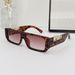 VOOTHOST Trendy Men Women Square Shades Sunglasses Metal Leopard Head Decor One Piece Small Frame Sun Glasses Y2K UV400 Eyewear F0287_viptrois.com