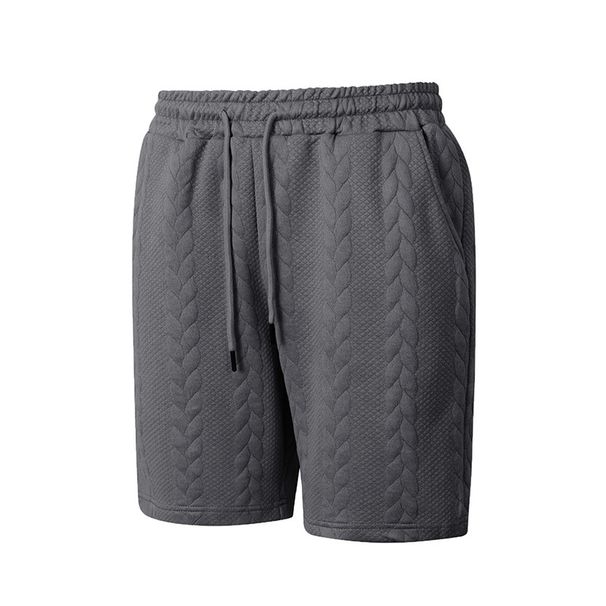 Men's Clothing Men's Summer Shorts Jacquard Drawstring Pocket Solid Color Outdoor Casual Multi Color For Formal & Casual_viptrois.com