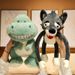Hot Style Dinosaur Carrying Wolf Doll Doll Funny Homophonic Cute Pet Plush Pillow To Send Friends Creative Gift_viptrois.com