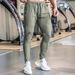 Men's Lightweight Nylon Joggers With Moisture-Wicking & Quick-Dry - High Stretch Athletic Tapered Pants For Gym, Running & Casual Wear (Black/)_viptrois.com