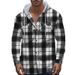Men's Retro American Flannel Shirt Hooded Jacquard Trendy Casual Plaid Coat Autumn Winter Men's Clothing_viptrois.com
