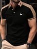 Men's Clothing 2025 Summer New European And American Men's Daily Casual Printed Lapel Short Sleeved Polo Shirt_viptrois.com