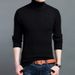 Men's High Neck Solid Color Sweater - Warm Wool Blend Knitwear Slim Fit Casual Pullover For Winter_viptrois.com