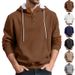 Men's Oversized Hooded Sweatshirt – Minimalist Jacquard Pullover With Drop Shoulder (S-XXXL, Black/Heather Grey/Olive)_viptrois.com