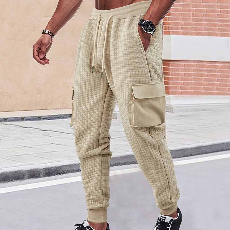 Men's Sports Overalls American Style Spring Autumn Thickened Multi Pocket Jacquard Casual Clothing_viptrois.com