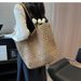 Large Capacity Straw Bag Women New Style Commuter Shoulder Bag Seaside Beach Woven Tote Bag_viptrois.com