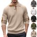 European And American Cross-Border Men's Stand Collar Casual Sports Jacquard Button Embroidered Long Sleeve Henry_viptrois.com
