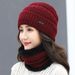 Männer Frauen Winter Beanie Hut Schal Casual Thermische Fleece Gestrickte Hut Weiche Warme Sturmhaube Wolle Hals Wärmer Schal Kappe_viptrois.com