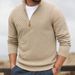 Men's Clothing Men's Zip-Up Turtleneck Sweater - Textured Knit Slim Fit Pullover (4 Colors, M-XXL) Fashion Trends_viptrois.com