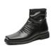 Wind Square Head Thick Sole Heightening Martin Boots Retro Tooling Boots Business Men's Boots_viptrois.com