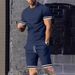 Men's Clothing Summer Men's Short Sleeved T Shirt Round Neck Suit Sports Men's Casual Shorts Two Piece Suit Men_viptrois.com