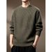 High-End Light Twist Stitching Round Neck Men's Autumn And Winter New Loose Warm Japanese Style Long-Sleeved_viptrois.com