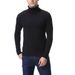 Men's Solid High Neck Knit Sweater – Slim Fit Cotton-Blend Pullover (Breathable, Wrinkle-Resistant, 6 Classic Colors, Winter Casual Wear, )_viptrois.com