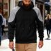 Cross-border American Autumn And Winter Heavy-duty Loose Casual Men's Simple Outdoor Hooded Commuting Color Contrasting Texture Sweater_viptrois.com