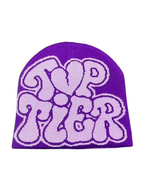 Korean style all match knitted wool hat autumn and winter outdoor cold proof warm hat trendy love letter jacquard hat_viptrois.com