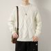 Pure Teenager Boys Warm Base Shirt Red Cable Knit Thickened Knitwear Jacket Trendy Couple Sweater_viptrois.com
