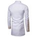 Men's Clothing Medium Shirt Muslim Gold Plated Printed Stand Collar White Shirt_viptrois.com