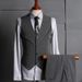 Men's Slim Fit Business Suit Set - 3 Piece Formal Blazer Vest & Pants For Wedding Office Casual (Black, Gray, Blue)_viptrois.com