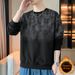 Men's Crew Neck Large Size Fleece Thickened Sweater Casual Pullover Long Sleeve T-Shirt Men's_viptrois.com