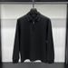 Ordos City Autumn Winter New Long Sleeve T-Shirt Men Half Zipper Turn-down Collar Top Loose Plus Size Dad Style Polo_viptrois.com