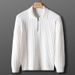 New Style Lapel Knitted Polo Shirt Warm Ribbed Sweater Men's Autumn And Winter Light Business Half Zip Top Trend_viptrois.com