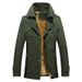 Men'S Washed Jacket Padded Medium-Length Windbreaker Business Casual Jacket_viptrois.com