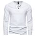 2024 Spring Men's New Henry Neck Long sleeved T-shirt Casual Solid Simple Bottom_viptrois.com
