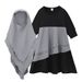 Mother & Kids Girls Spring and Autumn Long Sleeve Colorblocked Ruffled Dress + Headscarf Two piece Children's Clothing_viptrois.com