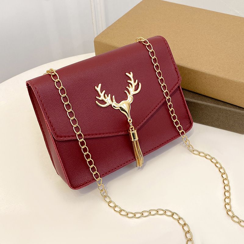 Women's Deer Tassel Crossbody Bag - Fashionable Shoulder Purse With Metal Accents (Boho Style Handbag)_viptrois.com